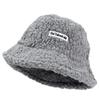 Women Lamb Bucket Hat Autumn Winter Thicken Plush Wool Warm Flat Top Fisherman Hats Outdoor Windproof Panama Bowl Beanie Caps
