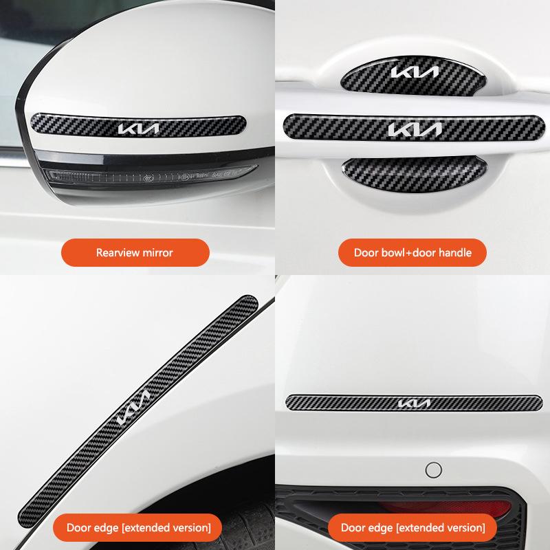 RPFU6 4/8Pcs Car Threshold Sticker with Door Handle Bowl Scratch Protective Stickers For Kia Ceed Sportage Cerato Soul Picanto Optima