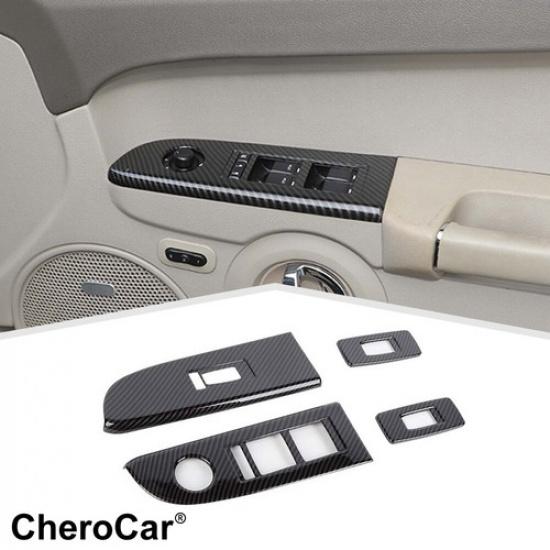 

4X Car Window Lift Control Switch Frame Cover Trim for Jeep Grand Cherokee 06-10