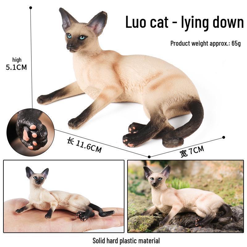 Yaratıcı Sevimli Kedi Bebek Süsleri - Tüysüz, Pastoral ve Yan Yatan Kediler Ev & Kahve Dükkanı Dekorasyonu İçin