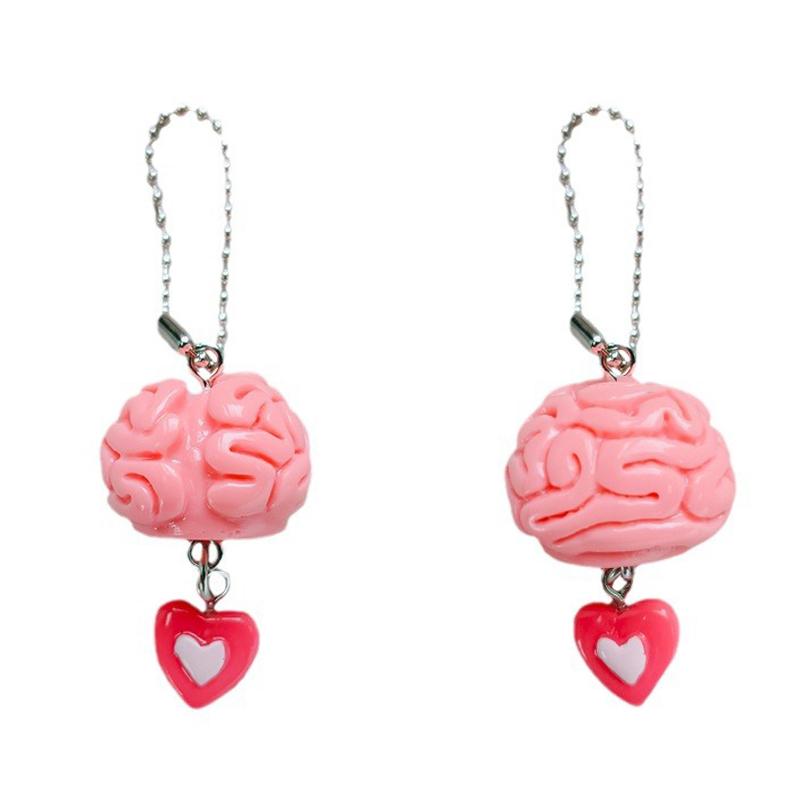 Kreativ Simulering Hjärna Hjärta Nyckelring Rolig Väska Dekoration Punk Halloween Nyckelring För Kvinnor Män Gotisk Nyckelring Semesterpresenter