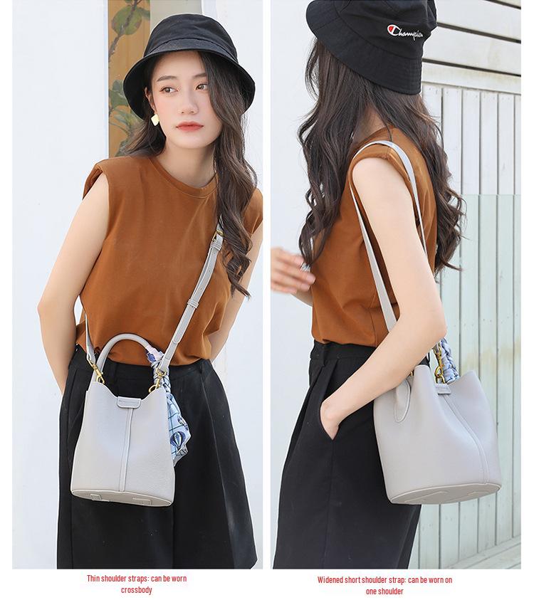 Genuine Leather Large Capacity Vegetable Basket Bag 2024 - High-End Women's Shoulder Crossbody Handbag