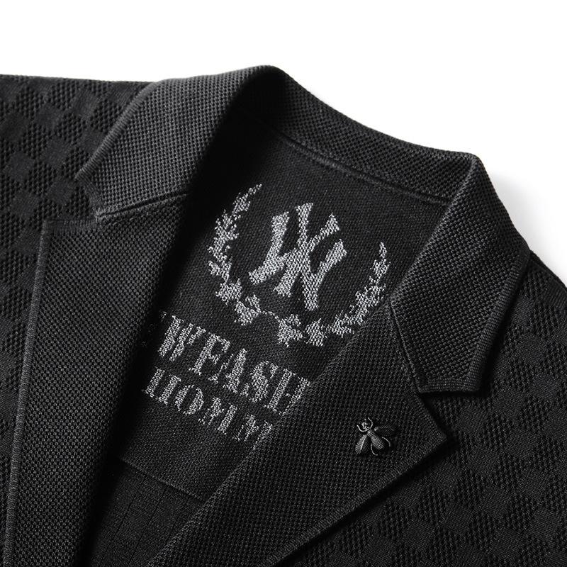 Autumn and Winter New Knitted Shaker Single West Light Luxury Business Convenience Black Suit Jacket