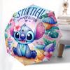 Stitch Summer Glitter Themed folding umbrella, the best choice for gift giving, 8 ribs, casual, durable, lightweight and portable travel umb