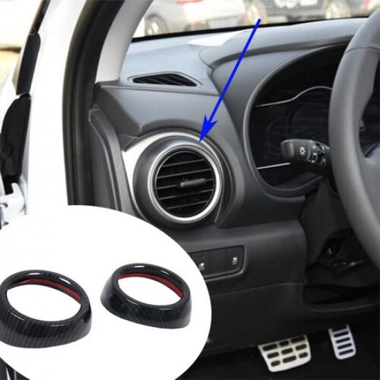 Carbon Fiber L&R Air Outlet Vent Cover Trim For Auto Hyundai Kona Encino 2018-23