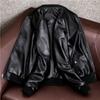 Pure First-layer Cowhide Leather Jacket Men's Baseball Jersey Large Size Business Sheepskin Jacket