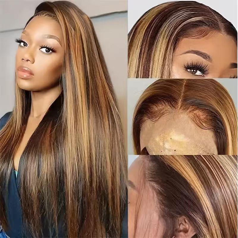 Front lace wig, black female medium length, fluffy natural fashion full hair cover