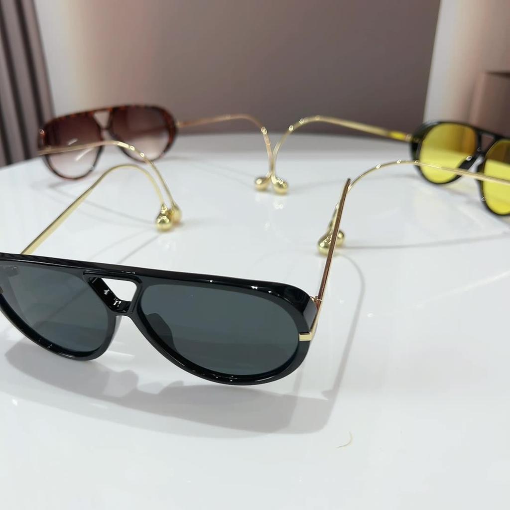 European and American Fashion Sunglasses Male Pilot Double Beam Large Frame Metal New Sunglasses Female