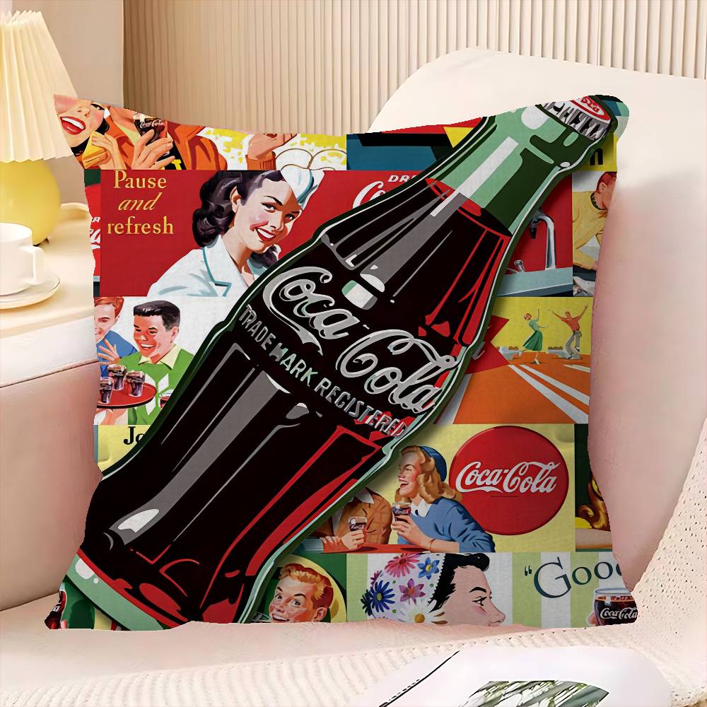C-Coca Logo C-Colas Kissenbezug Für Schlafzimmer Zimmer Und Wohnzimmer Sofa Dekokissenbezug