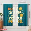 2pcs 2D Flat Printing Curtain Motivational Quote Polyester Without Electricity All Season Party & Holiday Decor Perfect for