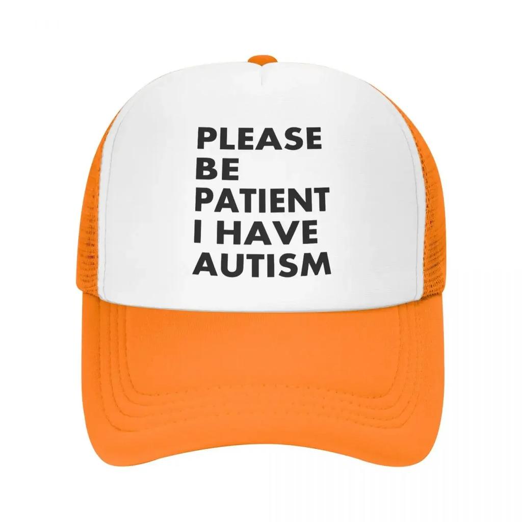 Personalized Please Be Patient I Have Autism Trucker Hat for Unisex Women Adjustable Adult Baseball Cap Outdoor Dad Hat