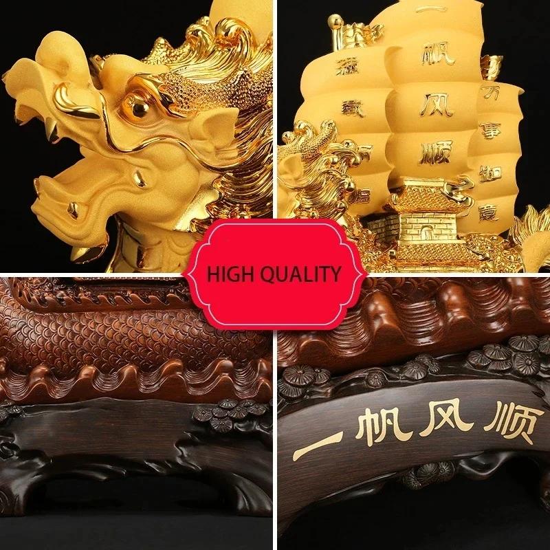 Chinese Style Sailing Sailboat Decoration Large Dragon Boat Office Living Room Decoration Housewarming Opening Gift