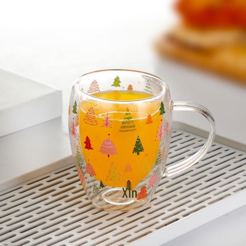 

Кружка стеклянная Shangqi Розовая елка 350 мл