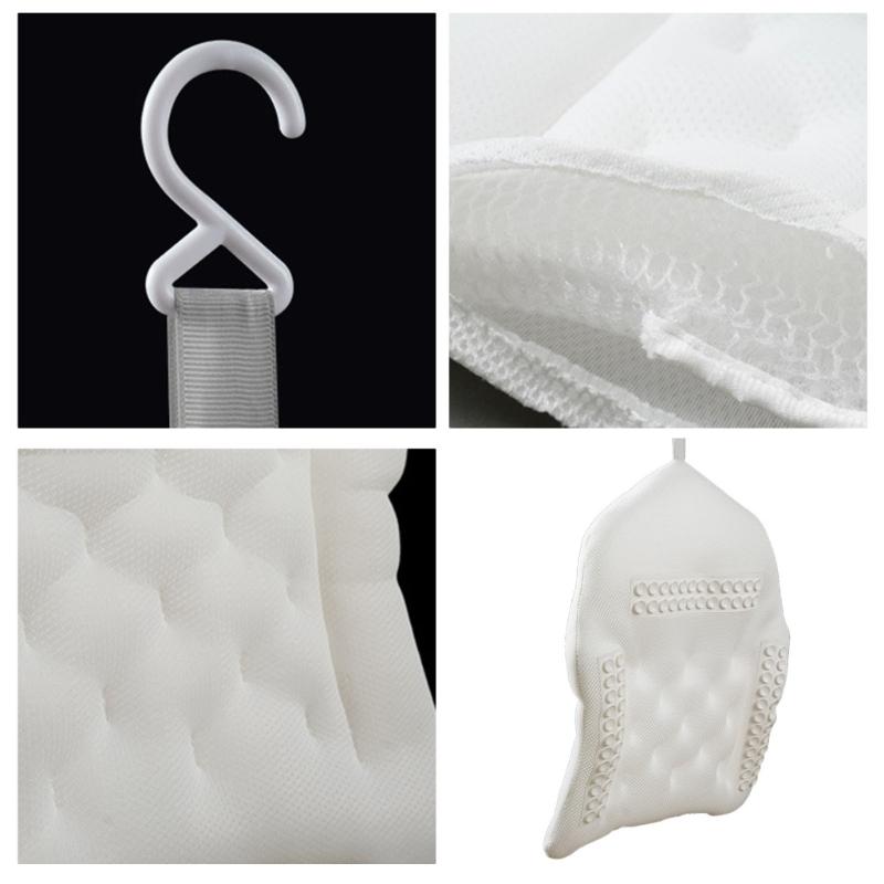 Waterproof Bathtub Neck Cushion Soft Headrest For Relaxation Fit All Size Easy Setups Spa Massage Accessory Polyester