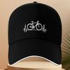 Cycling Heartbeat Rhythm Bicycle Graphic Baseball Cap Polyester Adjustable Outdoor Sports Hat Unisex