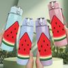 1PC Fresh Watermelon Fruit Pattern 750ml Color Plastic Sports Water Bottle Leakproof Flip Straw Lid Suitable for Sports Office Home Use