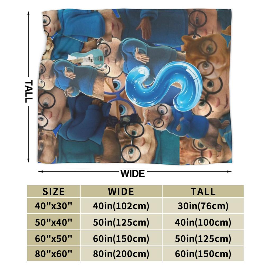 Comfort Alvin and the Chipmunks Blanket Accessories Sofa Decorative Throw Blankets Warm Coral Fleece Plush for Car