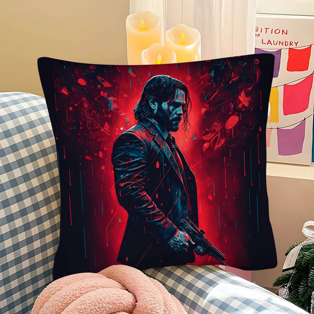 pc Classic Movie John Wick Pillow Case Fashion Square Pillowcase Bedroom Sofa Room Ins Decoration Leisure