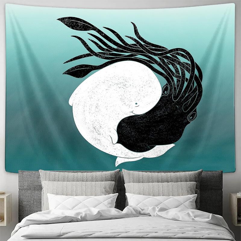 Bohemian Wall Tapestry Nature Yin Yang Zen Decor Room Hanging Tapestry Aesthetic Wall Art Home Decor Room Divider Backdrop