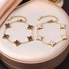 Versatile Bracciale Quadrifoglio Double-Sided in Madreperla per Donne - Gioielli in Acciaio Inossidabile