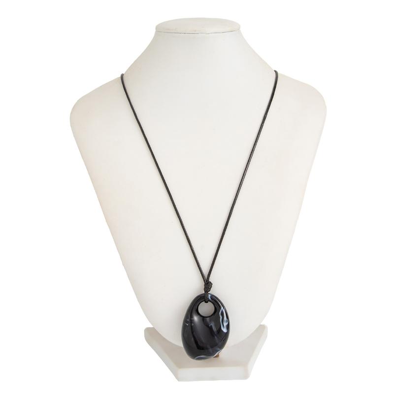 4 Colors Minimalist Wine Red Black Acrylic Long Pendant Necklace For Women Vintage Leather Rope Chain Sweater Chain New
