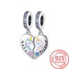 925 Silver Romantic Love Story Charm Pendant for DIY Bracelet Couple Engagement Jewelry Gifts for Her