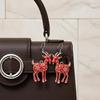Acryl Chinesisches Tierkreiszeichen Ziege Hängender Ohrring Glücksbringendes Rotes Gold Design Für Frühlingsfest Neujahr Schmuck Geschenk