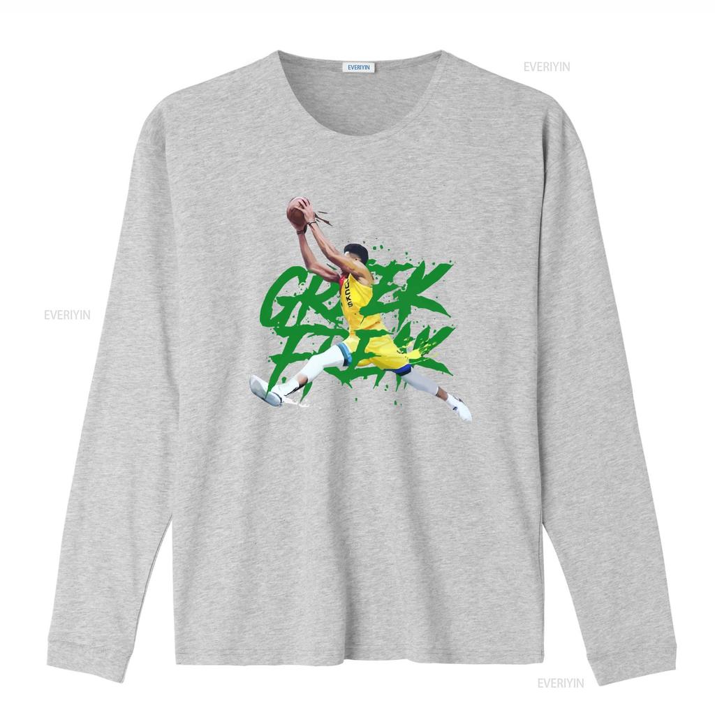 T-shirt Giocatore di Basket Giannis Antetokounmpo Stile Vintage Stampa Design Sportivo 2021 vintage Lavata Elegante Versatile