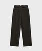 NOIRER Belted Two-Tuck Wide Slacks (Brown Stripe)