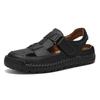 Men's Hand-Stitched Cowhide Leather Sandals with Soft Sole, Large Size Beach Shoes