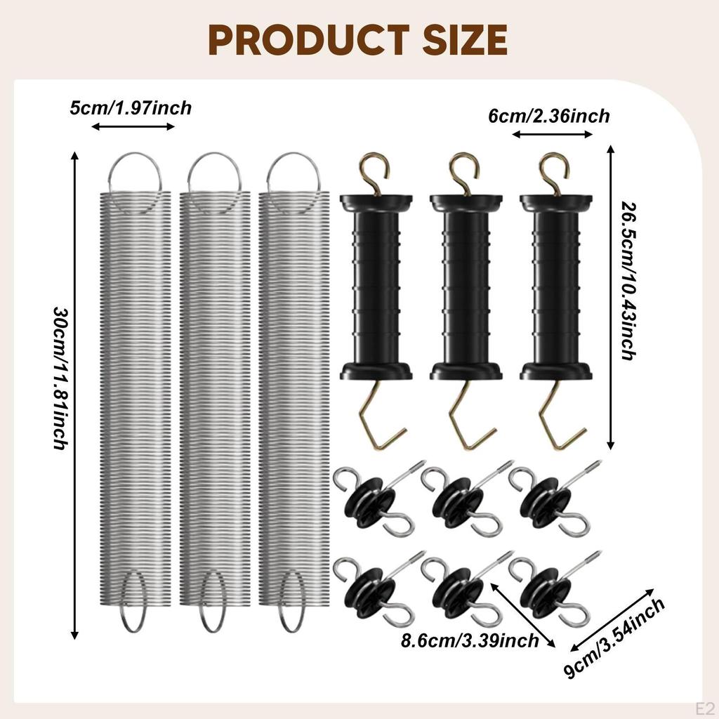 3 Stück Elektrischer Zauntorgriff, Türgriff Ersatz Außenbereich Professionelle Farm mit Schrauben und
