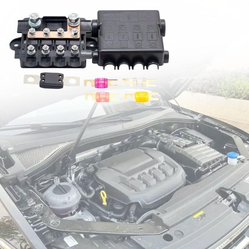 5 Poles Bus Bar Holder Replacement Car Power Distribution Fuses Holder 4+1 Way Safety Bolt Type Box Enduring