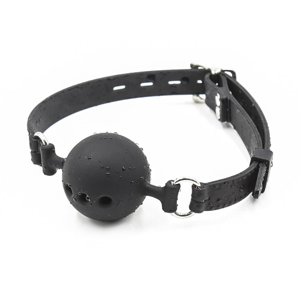 SM Gag Sex Ball with Hole Soft Rubber Gag Large, Medium and Small Full Silicone Gag Export Source Sex Gag