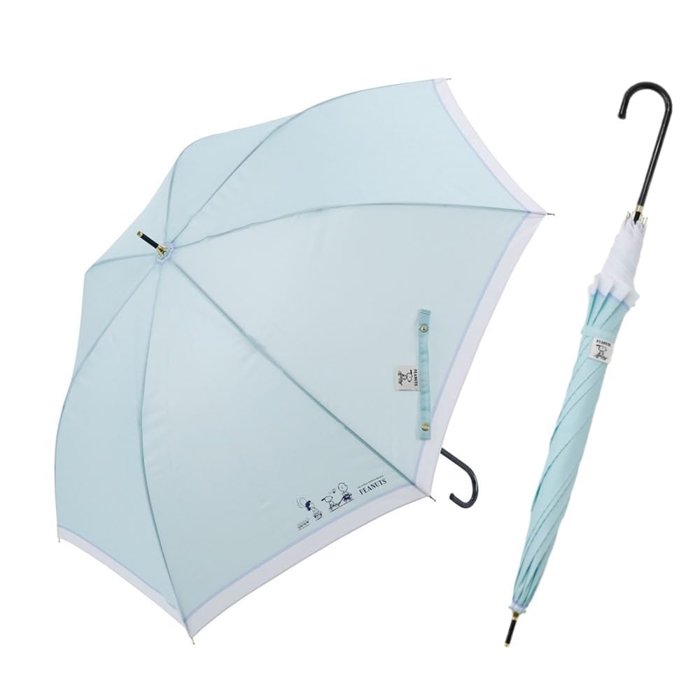 Ogawa (Ogawa) [2025] Long Umbrella, Jump Style, 60cm, 7 Ribs, Peanuts Snoopy/Mint, Water-Repellent, 90618