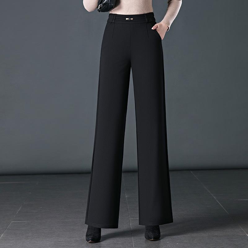 Pantalon de costume large taille haute pour femme - Grande taille, Coupe ample, Idéal pour le printemps et l'automne