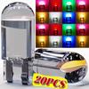 20X New LED Canbus T10 Car Lights COB Glass Interior Parts Bulbs 6000K White Auto License Plate Lamp Dome Read Light 12V
