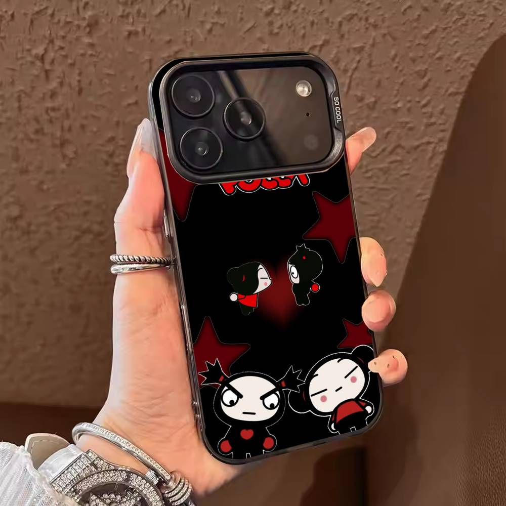 Cute Cartoon-Pucca Phone Case Color Silver Shell For IPhone 17 16 15 14 13 12 11 Pro Max Plus