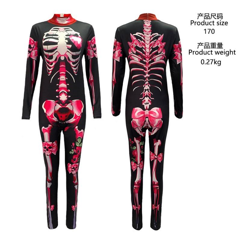Tuta scheletro di Halloween da uomo Stampa 3D Costume Cosplay Horror