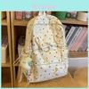 Wasserdichter Business-Casual-Rucksack aus Nylon mit Punktmuster und Schleifenverzierung für Schüler und Pendler