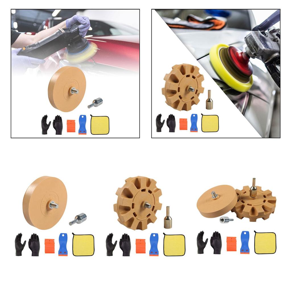 Generic Decal Remover Eraser Wheel Set Adhesives Removal Tool with Gloves