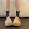 Thick-soled inner height increase women's spring new models, small people wear women's shoes with one foot, a bag head and half slippers