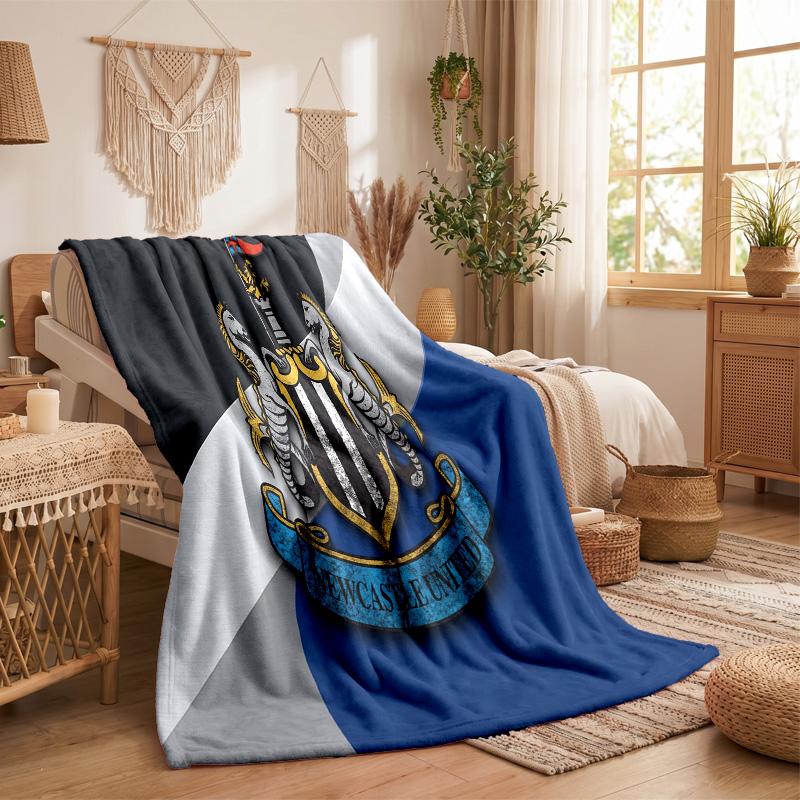 Couverture en Flanelle Imprimée Football Newcastle United Douce Chaude Jeté de Canapé Lit Pour Maison Bureau Chambre