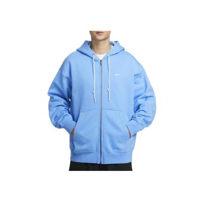 Solo Swoosh Moda Wszechstronna Bluza z Kapturem Zapinana na Zamek z Polaru z Długim Rękawem Męskie kurtki Uniwersytecki Niebieski Biały DR0403-412