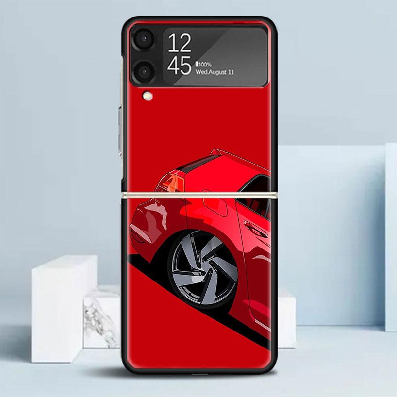 

Cool MK4 MK5 Golf Car Black Cover for Samsung Galaxy Z Flip 7 6 5 4 3 5G Phone Case Flip7 Flip6 Flip5 Flip4 Flip3 Pattern Case G Samsung Z Flip 6