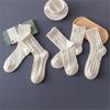 Female Summer Thin Model Pure Color Cotton Lovely Lace In The Tube Socks