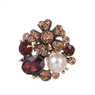 Krystalblomsterkrone Broche, Vintage Blomstret Broche til Kvinder
