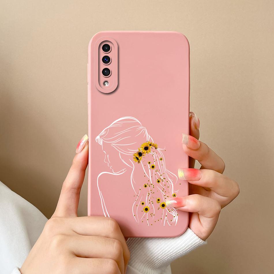 For Samsung Galaxy A50 A50S Phone Case Cartoon Liquid Silicone Full Coverage Anti Drop Shell For Samsung A 50 A50 S Bumper Funda