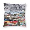 Iceland Capital Reykjavk Pillowcase Polyester Linen Velvet Printed Zip Decor Throw Pillow Case Sofa Cushion Case