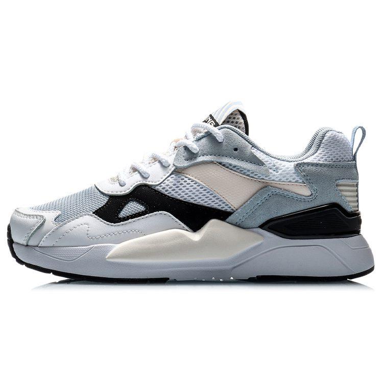 Li Ning Honor 2020 Slip Resistant Abrasion Resistant Low Top Sports Casual Shoes Women's White Blue AGCQ172-4