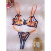 Completo divertente con ricami intimo sexy punto ricamo fiore a contrasto sex suit sexy